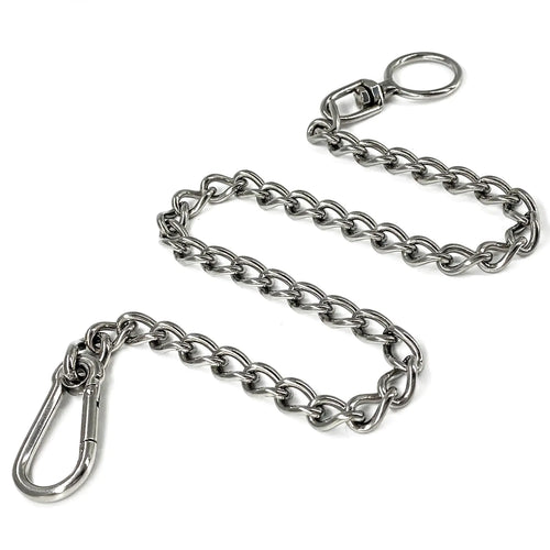 Dog Chain Leash 304 Stainless Steel Dog Short Lead Metal Heavy Duty Chain DIY Double Dog Leashes Self-Assembly Leashes Extension&Coupler. (304 S/S 20in x 2.5mm)