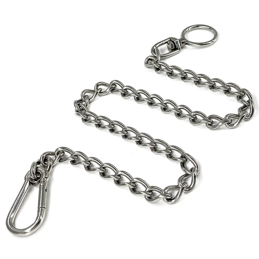 Dog Chain Leash 304 Stainless Steel Dog Short Lead Metal Heavy Duty Chain DIY Double Dog Leashes Self-Assembly Leashes Extension&Coupler. (304 S/S 20in x 2.5mm)