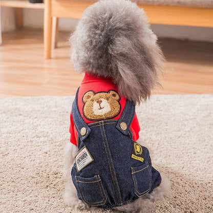 Dog Costume Clothes, Cute Denim Overalls for Small & Medium Pets, Boy & Girl Dogs Coats Jeans T-Shirts Sweatshirts