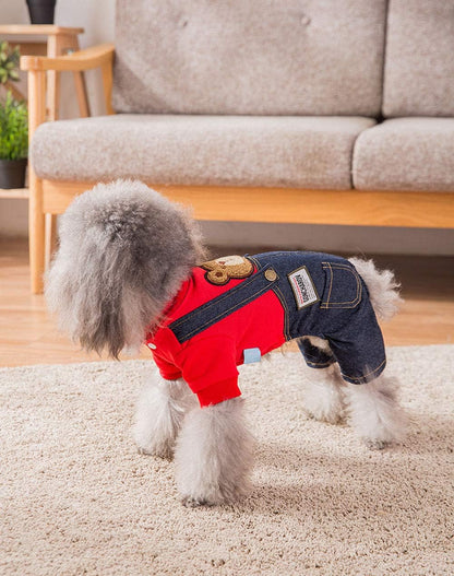Dog Costume Clothes, Cute Denim Overalls for Small & Medium Pets, Boy & Girl Dogs Coats Jeans T-Shirts Sweatshirts